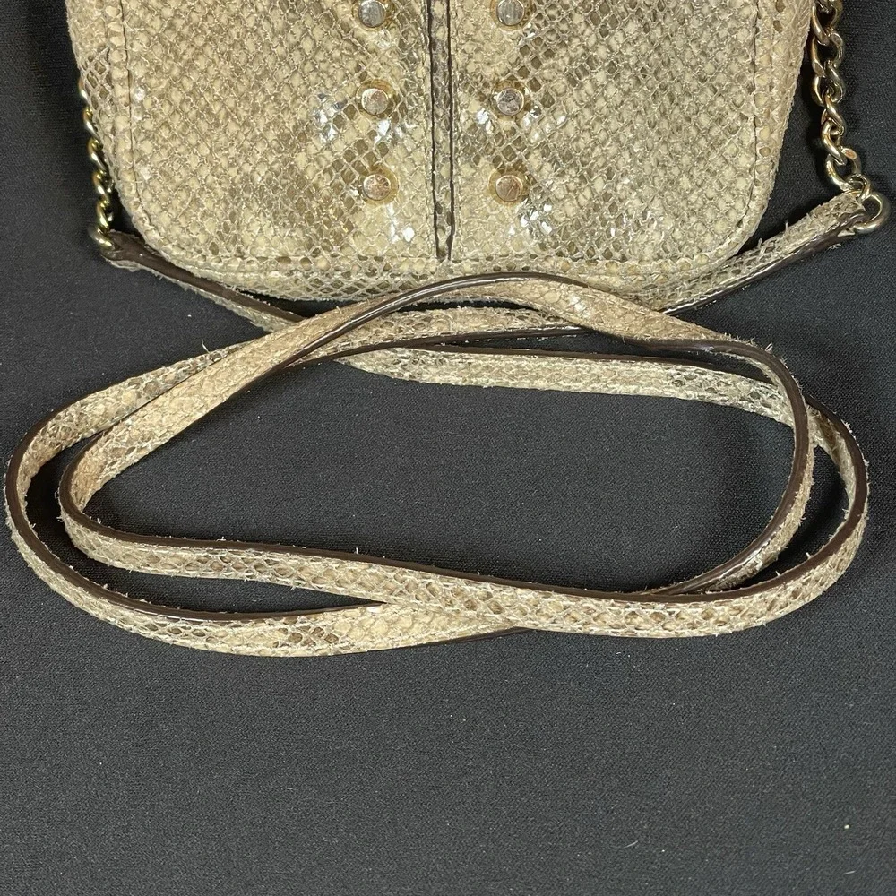 Michael Kors Uptown Astor Snake‎ Skin Crossbody Bag Purse Chain Strap Studded